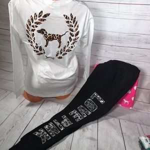 NWT Pink campus shirt & joggers sz small
